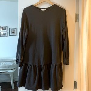 H&M maternity sweater dress with ruffle hem